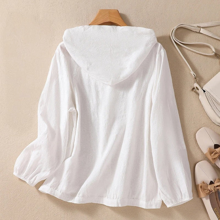 Lightweight Linen Hooded Blouse