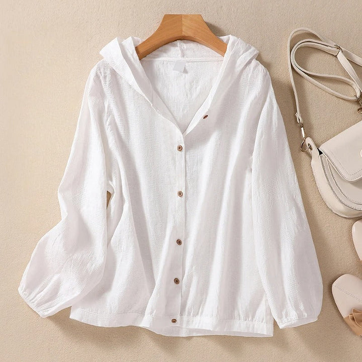 Lightweight Linen Hooded Blouse