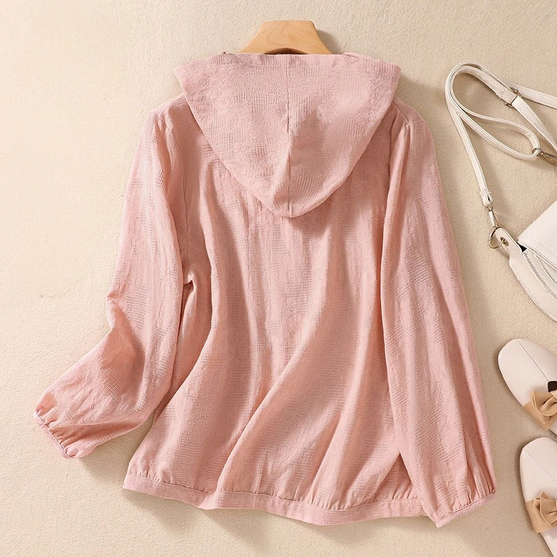 Lightweight Linen Hooded Blouse
