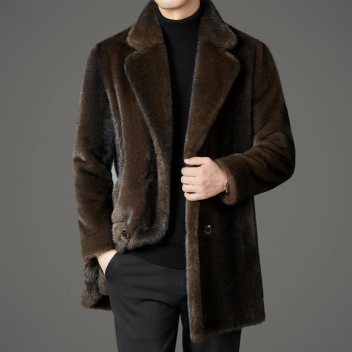 Men’s Faux Fur Overcoat