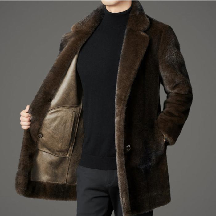 Men’s Faux Fur Overcoat