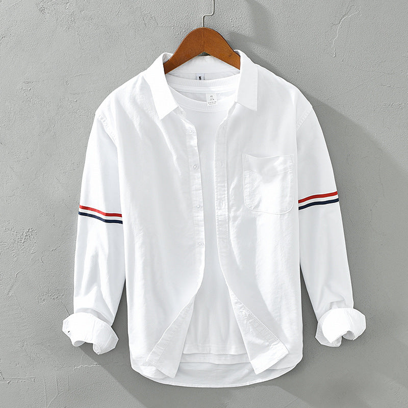 Striped-Sleeve Shirt