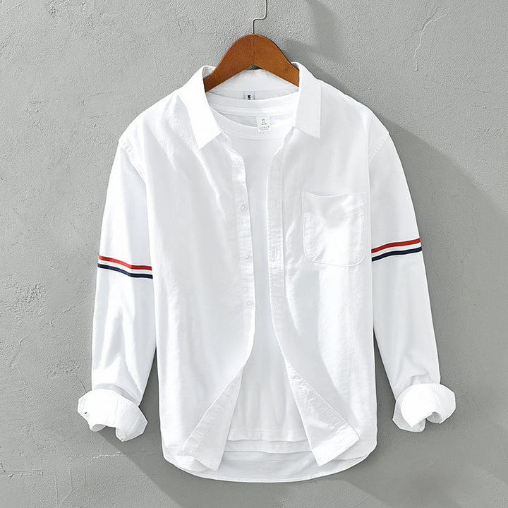 Striped-Sleeve Shirt