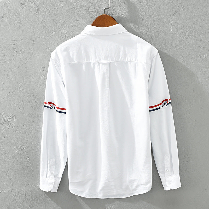 Striped-Sleeve Shirt