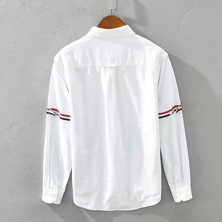 Striped-Sleeve Shirt