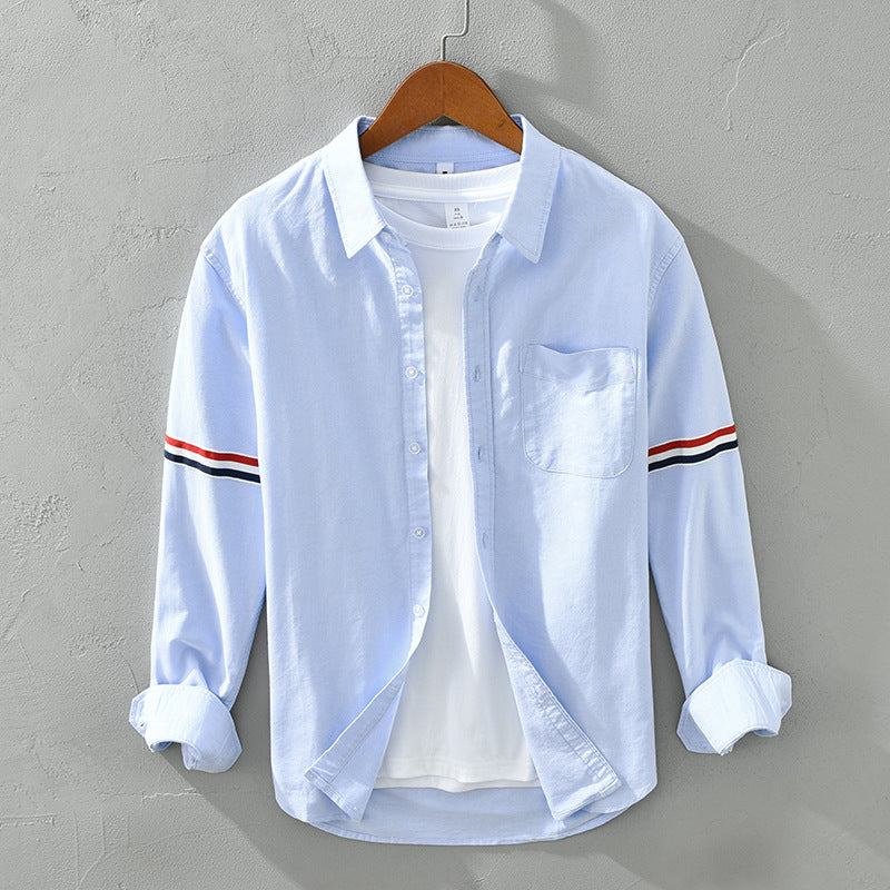Striped-Sleeve Shirt