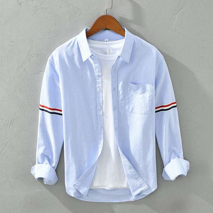 Striped-Sleeve Shirt