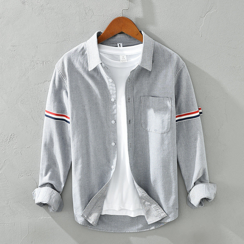 Striped-Sleeve Shirt