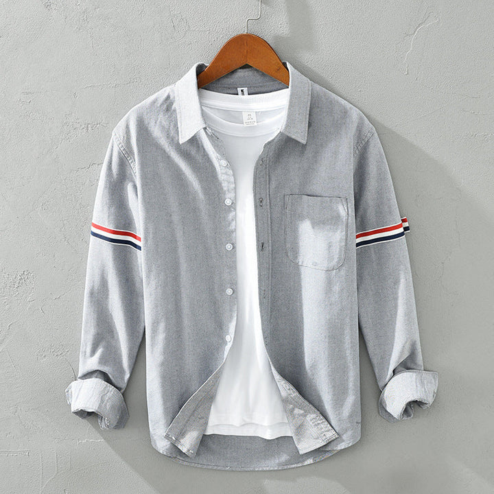 Striped-Sleeve Shirt