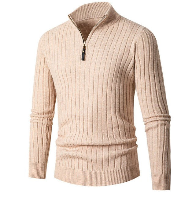 Classic V Zip Sweater