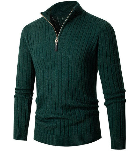 Classic V Zip Sweater