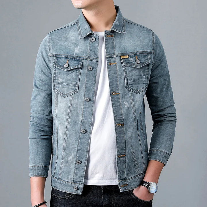 Denim Jacket with Chest Flap Pockets