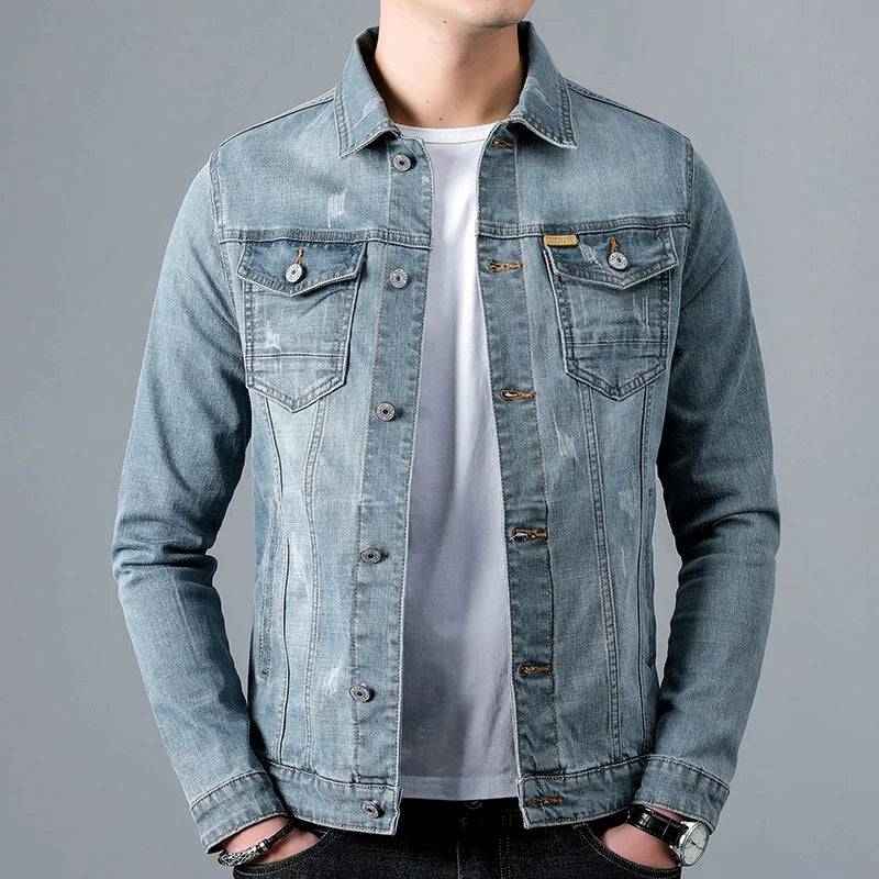 Denim Jacket with Chest Flap Pockets