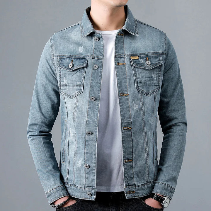 Denim Jacket with Chest Flap Pockets