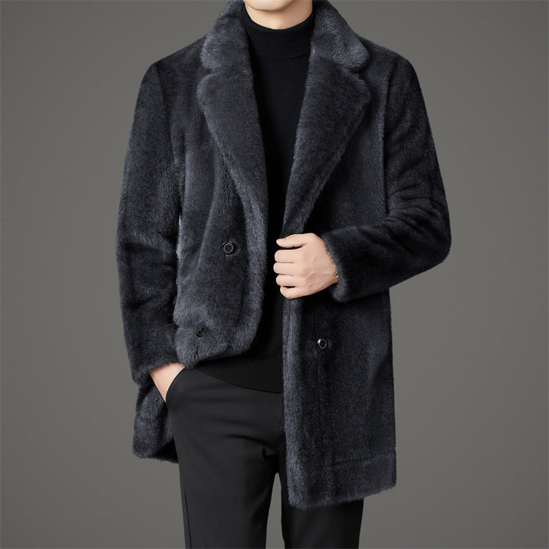 Men’s Faux Fur Overcoat