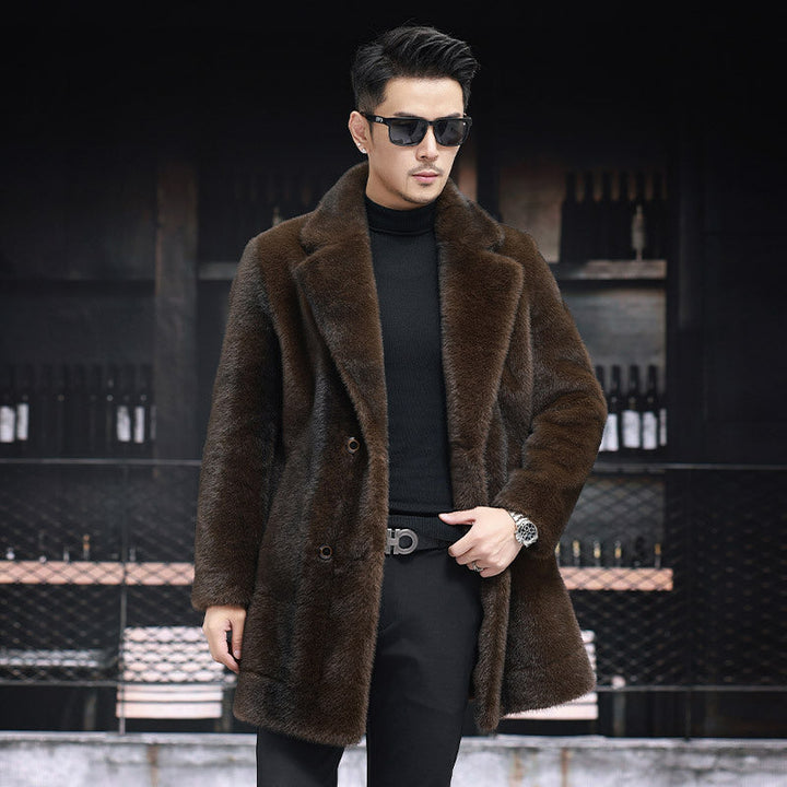 Men’s Faux Fur Overcoat