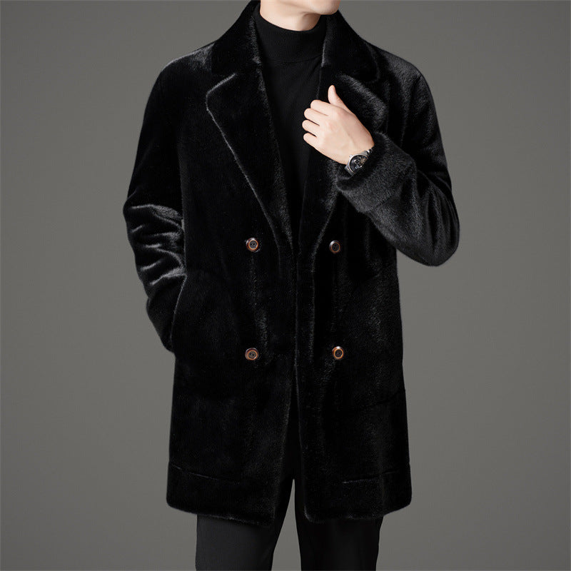 Men’s Faux Fur Overcoat