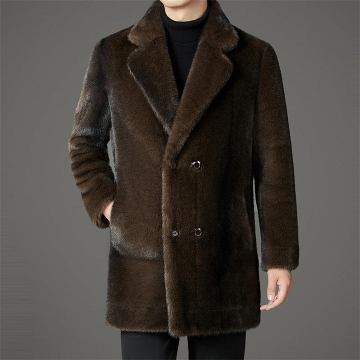 Men’s Faux Fur Overcoat
