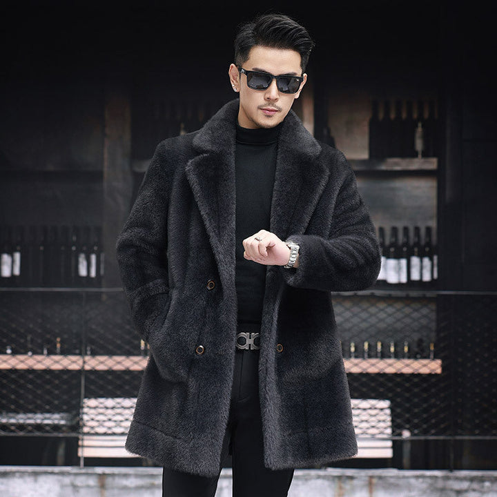Men’s Faux Fur Overcoat