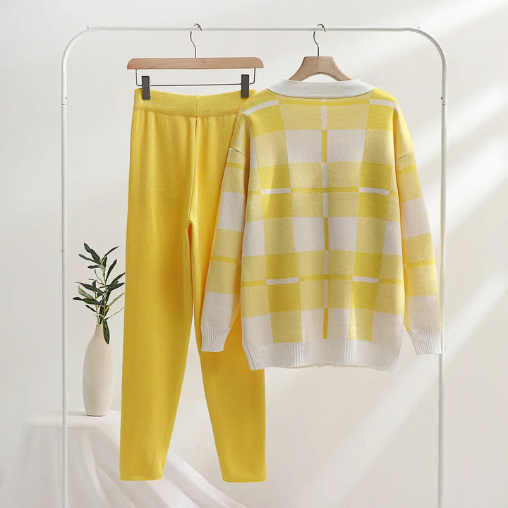 Cozy Checkered Knit Co-ord Set