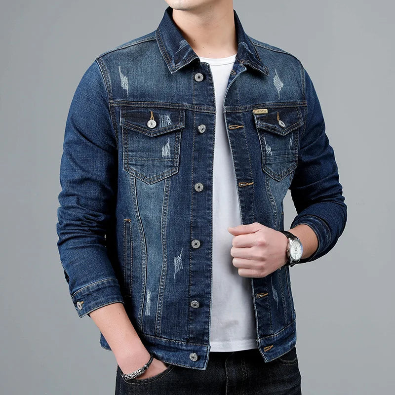 Denim Jacket with Chest Flap Pockets