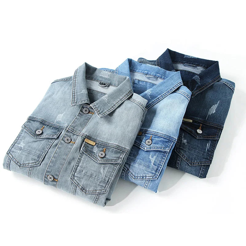 Denim Jacket with Chest Flap Pockets