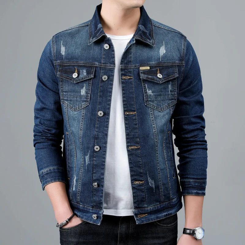 Denim Jacket with Chest Flap Pockets