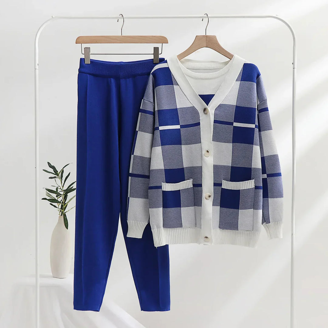 Cozy Checkered Knit Co-ord Set