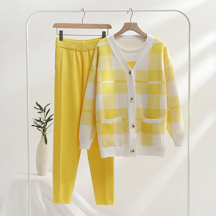 Cozy Checkered Knit Co-ord Set