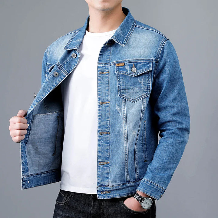 Denim Jacket with Chest Flap Pockets