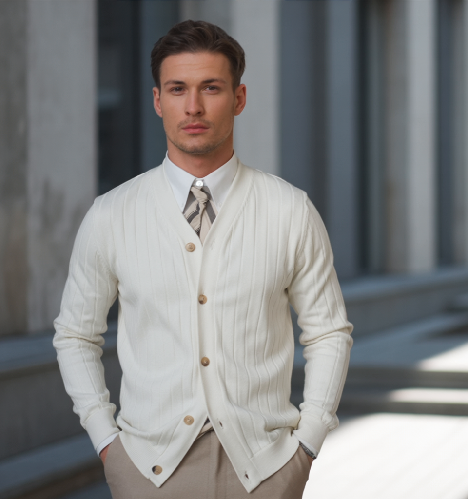 Vertical Striped Cardigan