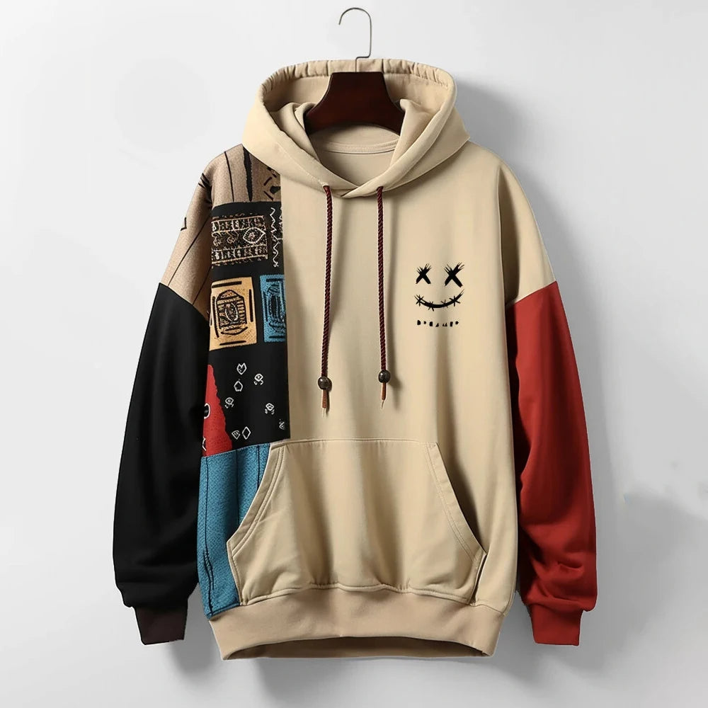 Patchwork Smiley Hoodie