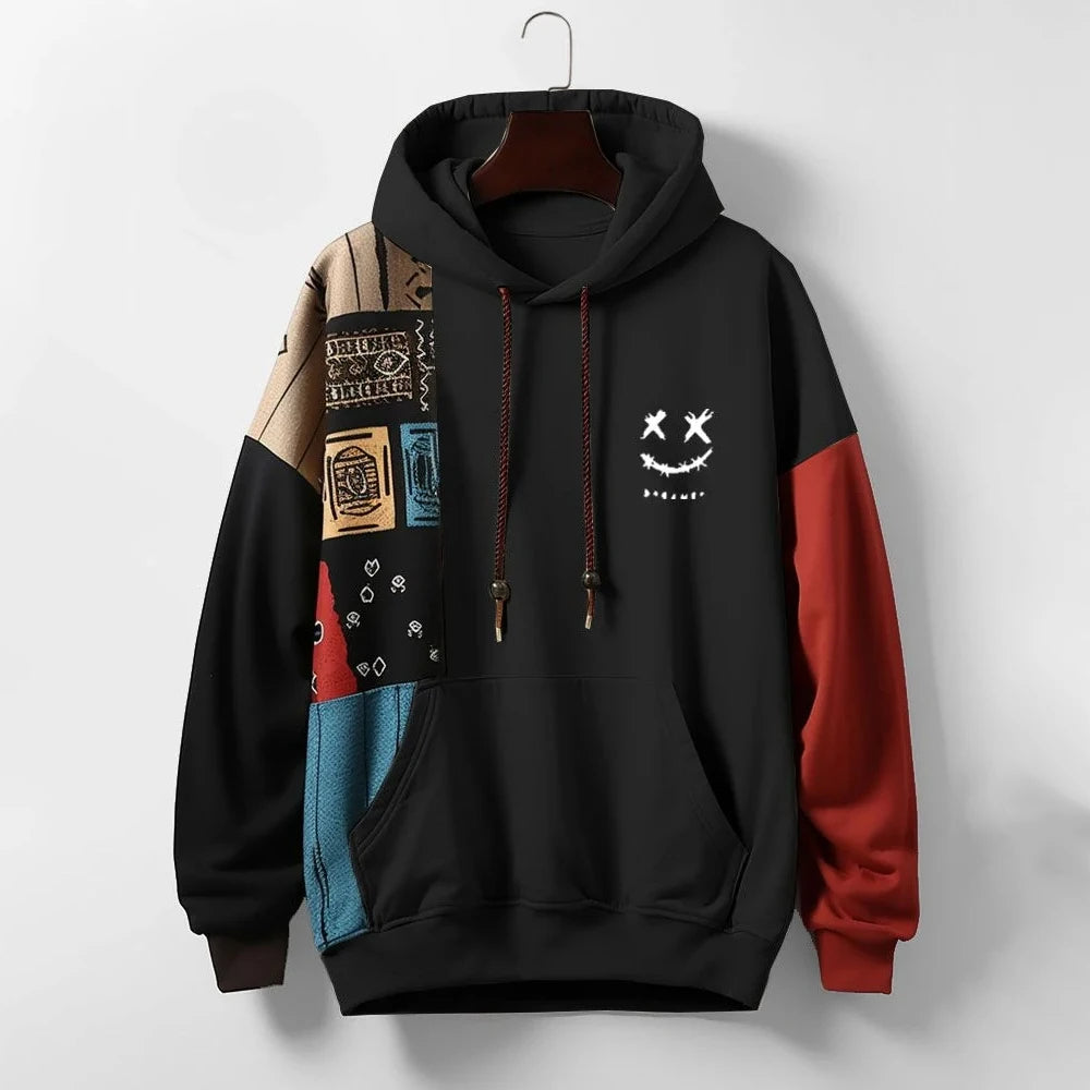 Patchwork Smiley Hoodie