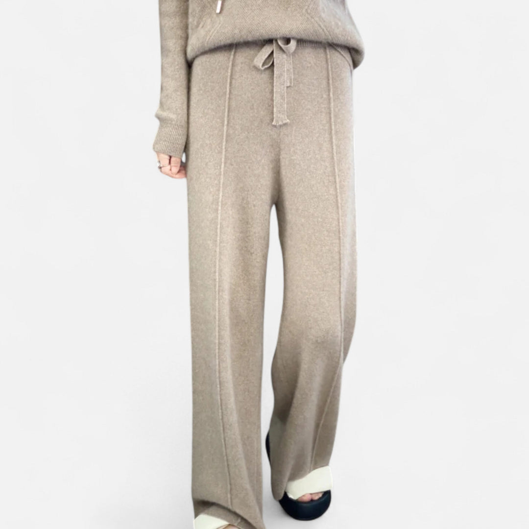 Charles Maison | Women’s Pure Wool Wide-Leg Knit Trousers