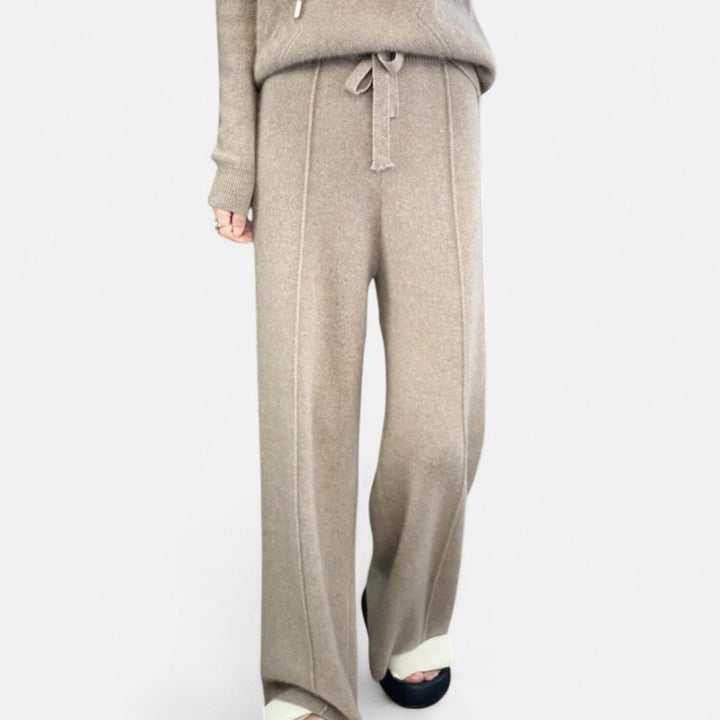 Charles Maison | Women’s Pure Wool Wide-Leg Knit Trousers