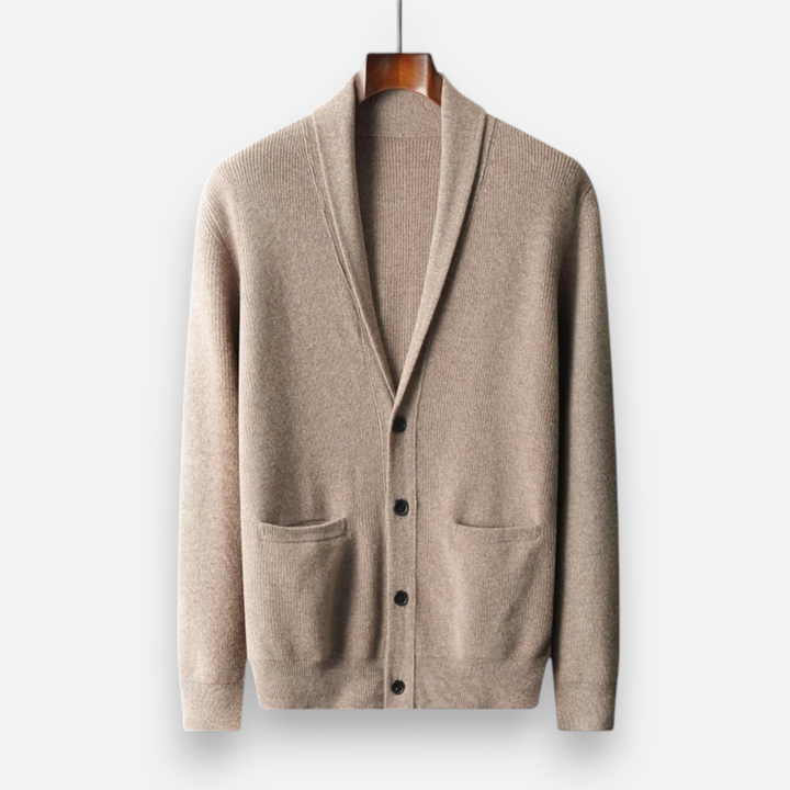 Charles Maison | Men’s Merino Wool Suit-Collar Cardigan
