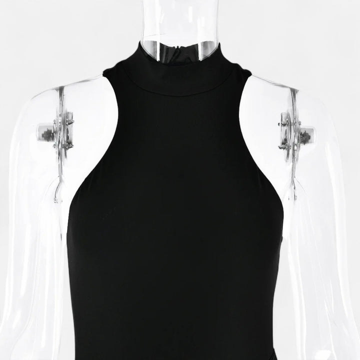 Charles Maison | Women’s Satin Hollow-Out Maxi Dress – Silken Flow, Sculpted Allure