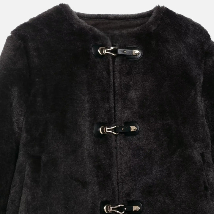 Charles Maison | Women’s Faux Fur Toggle Button Jacket