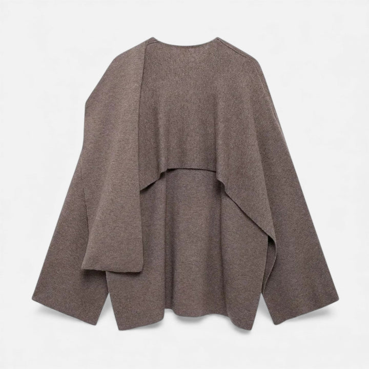 Charles Maison | Women’s Elegant Wool-Feel Poncho Cardigan