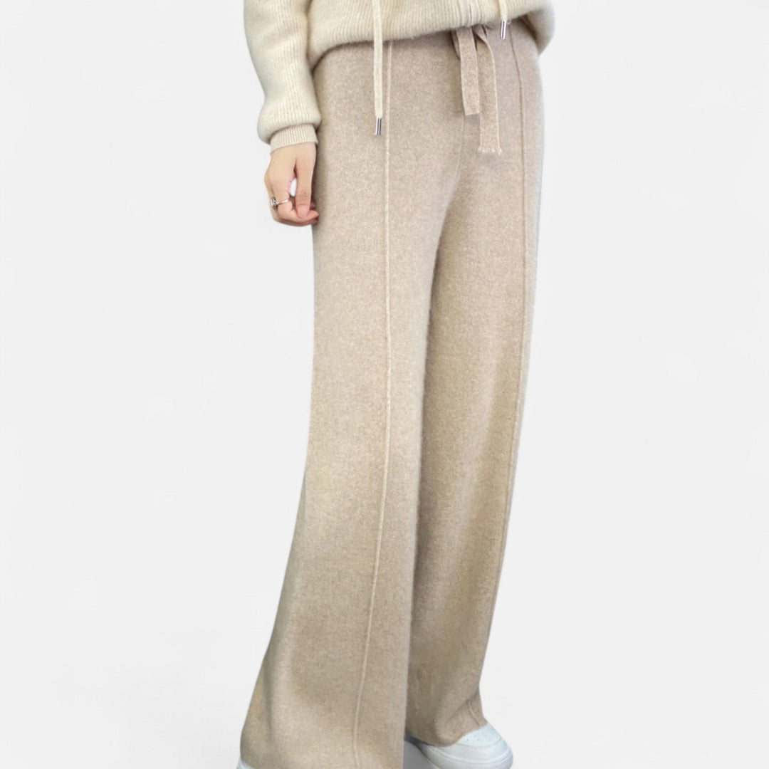 Charles Maison | Women’s Pure Wool Wide-Leg Knit Trousers