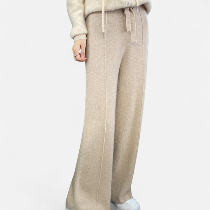 Charles Maison | Women’s Pure Wool Wide-Leg Knit Trousers