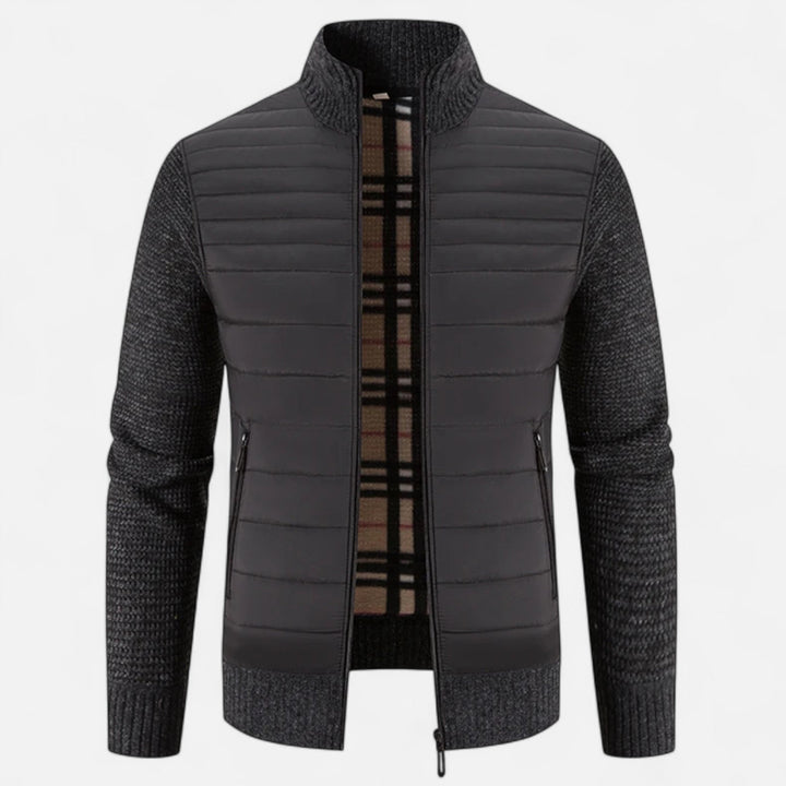 Charles Maison | Men’s Fleece Stand-Collar Patchwork Jacket