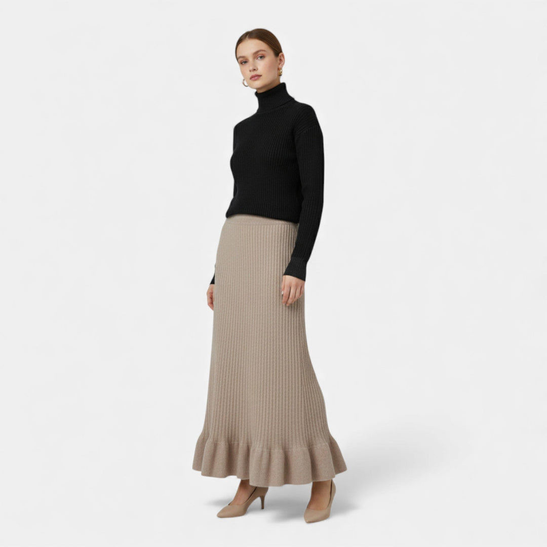 Charles Maison | Women’s High-Waist Ribbed Knitted Skirt