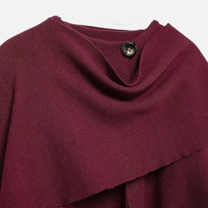 Charles Maison | Women’s Elegant Wool-Feel Poncho Cardigan