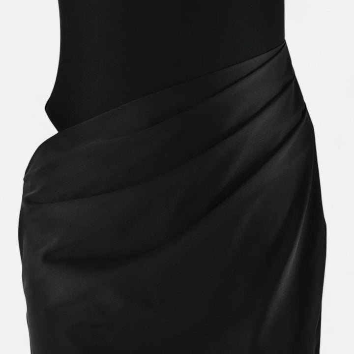 Charles Maison | Women’s Satin Hollow-Out Maxi Dress – Silken Flow, Sculpted Allure