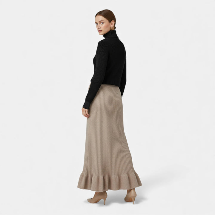 Charles Maison | Women’s High-Waist Ribbed Knitted Skirt