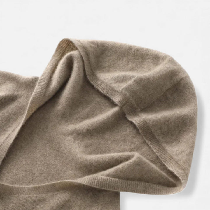 Charles Maison | Women’s Loose Wool Knitted V-Neck Hoodie
