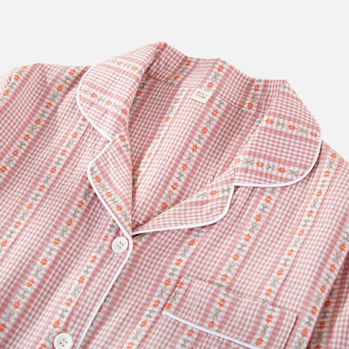 Charles Maison | Women’s Pure Cotton Pyjama Set with Cardigan Style