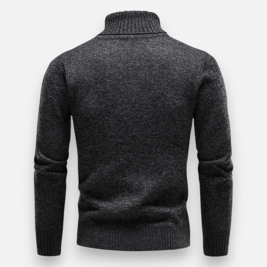 Charles Maison | Men’s Knitted Turtleneck Sweater – Thick Winter Warmth