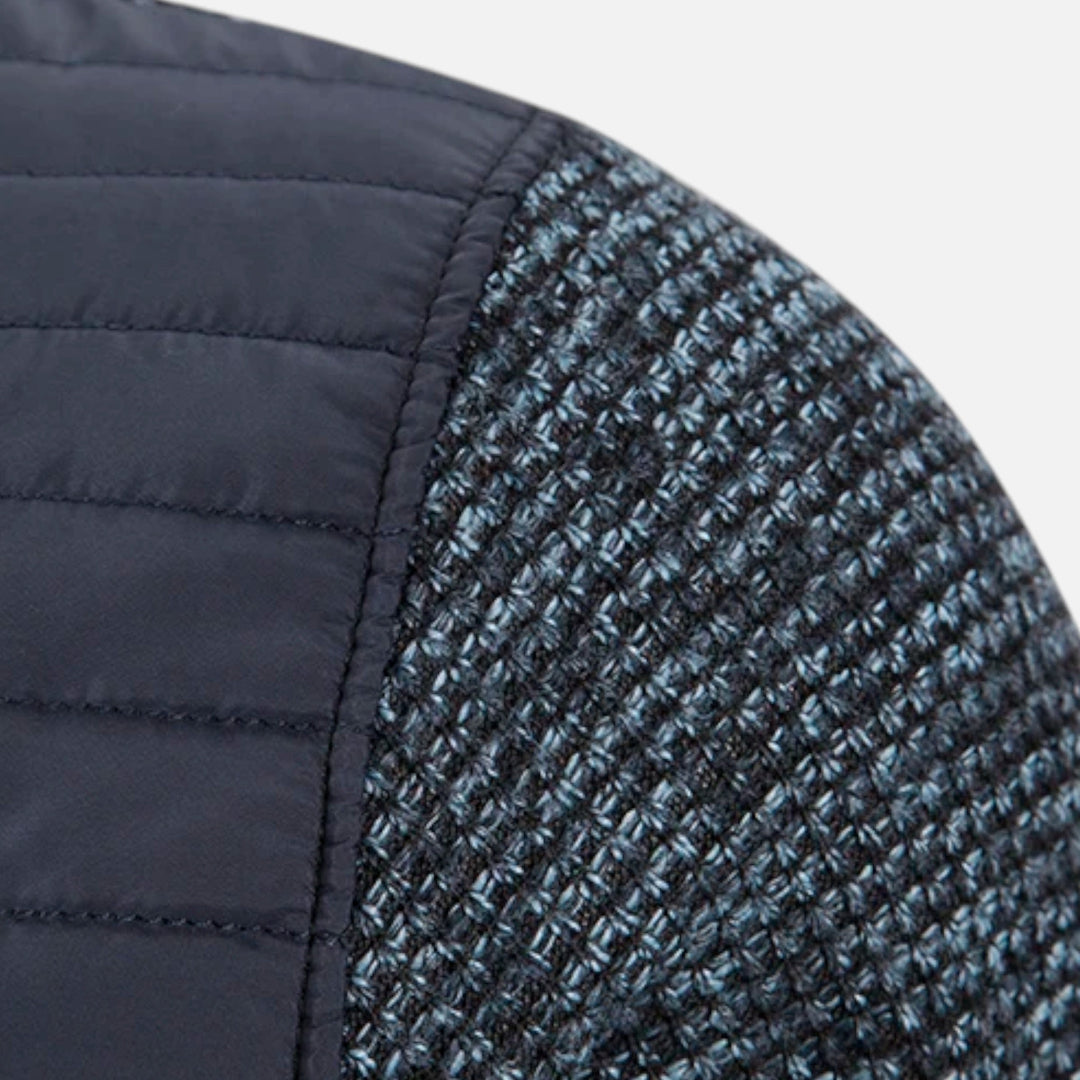 Charles Maison | Men’s Fleece Stand-Collar Patchwork Jacket